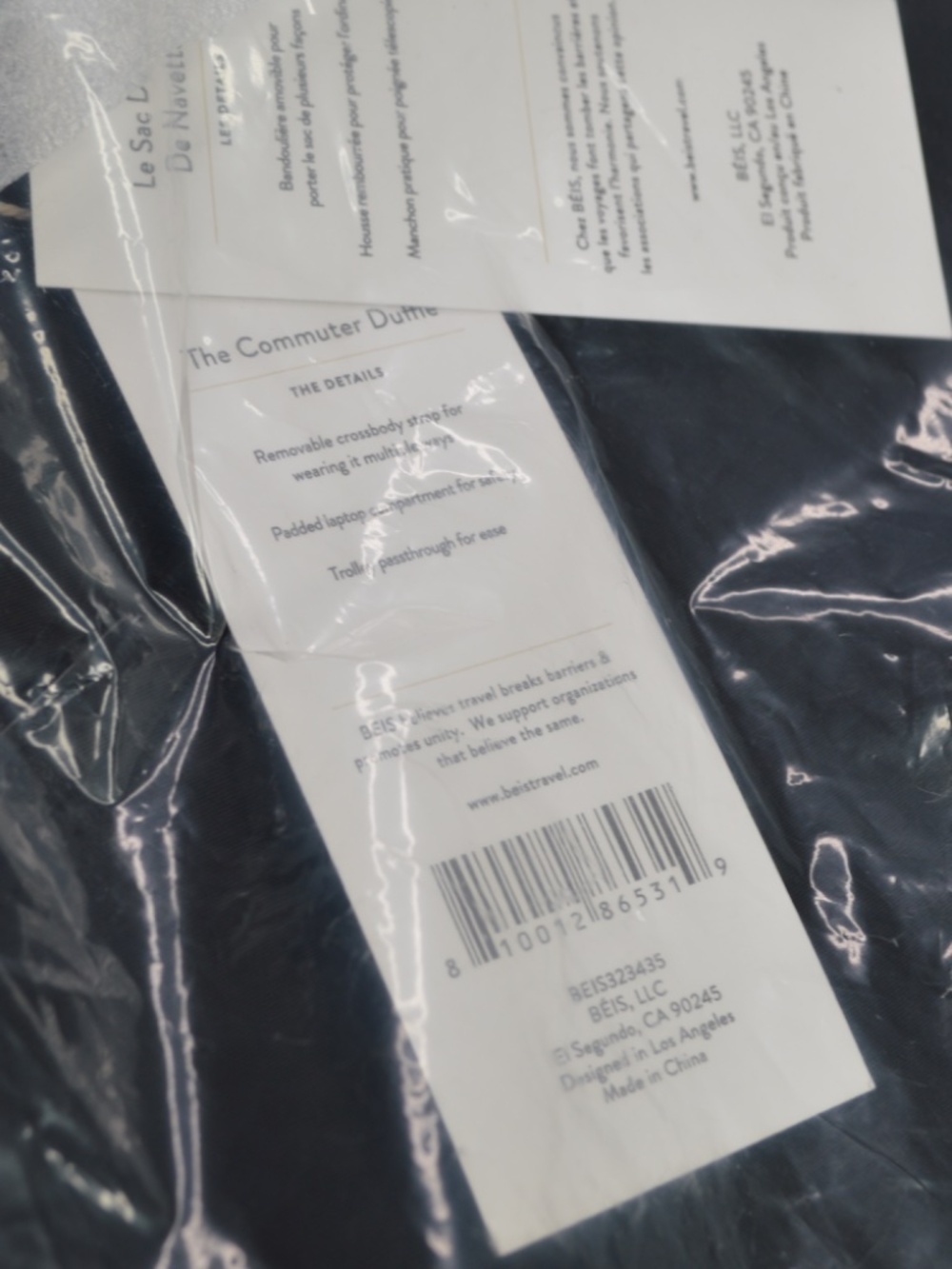 Beis The Commuter Duffle in Black — Brand New with Tags — MSRP $167 - Picture 7 of 7